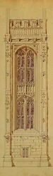 Turmdesign, aus einem Ordner mit Zeichnungen des neuen Palastes von Westminster